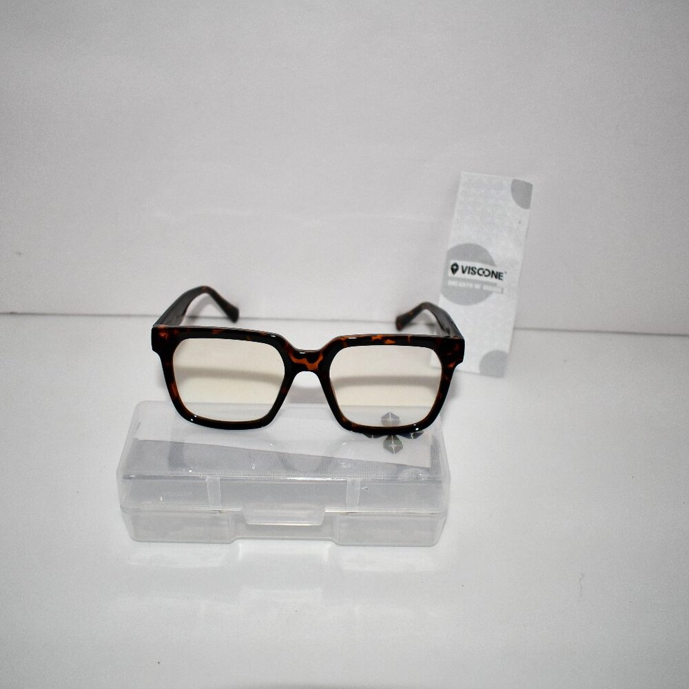VISOONE Oversized Square Blue Light Blocking Glasses Brown NWT